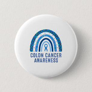 Minimal Colon Cancer Awareness Blue Ribbon 2 Inch Round Button