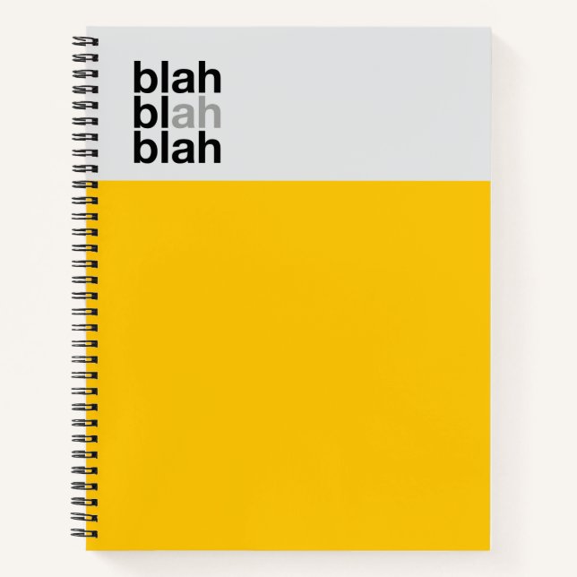 Minimal Color Block Notebook – Blah Blah Blah (Front)