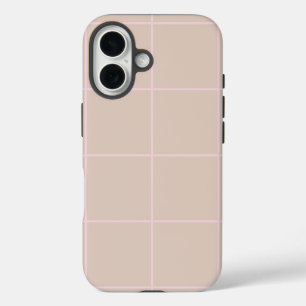 Minimal Color Grid Check Pattern iPhone 16 Case