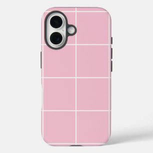 Minimal Color Grid Check Pattern iPhone 16 Case