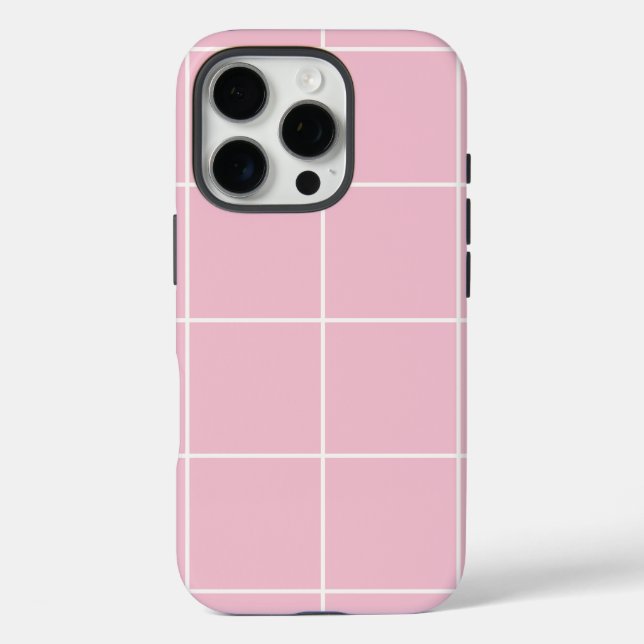 Minimal Color Grid Check Pattern Case-Mate iPhone Case (Back)