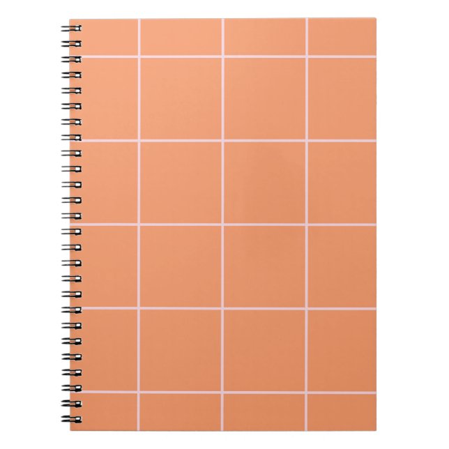 Minimal Color Grid Check Pattern Notebook (Front)