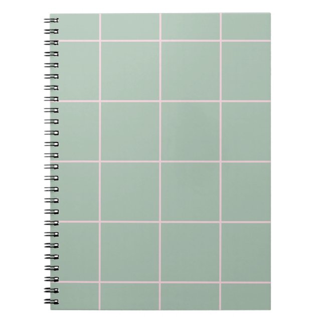 Minimal Color Grid Check Pattern Notebook (Front)