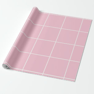 Minimal Color Grid Check Pattern Wrapping Paper