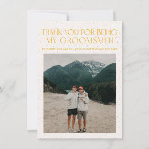 Minimal Color Palette Photo Groomsman Info Card