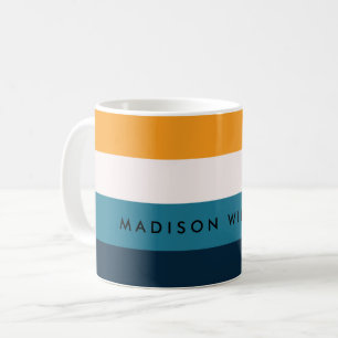 Minimal Colorblock Horizontal Stripe Coffee Mug