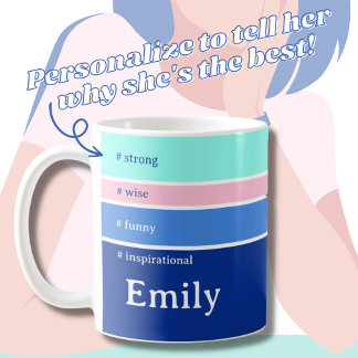 Minimal Colour Block Describe Her Personality Coffee Mug