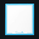 Minimal Colour Border Personalized Name Notepad<br><div class="desc">Simple and elegant personalized notepad design. Easy to use template. Just type in your own name to make it your own. Two Square Border style design with other colours available. Great for custom office,  school,  or personal stationery.</div>