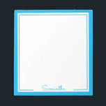 Minimal Colour Border Personalized Name Notepad<br><div class="desc">Simple and elegant personalized notepad design. Easy to use template. Just type in your own name to make it your own. Two Square Border style design with other colours available. Great for custom office,  school,  or personal stationery.</div>