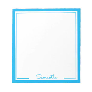 Minimal Colour Border Personalized Name Notepad