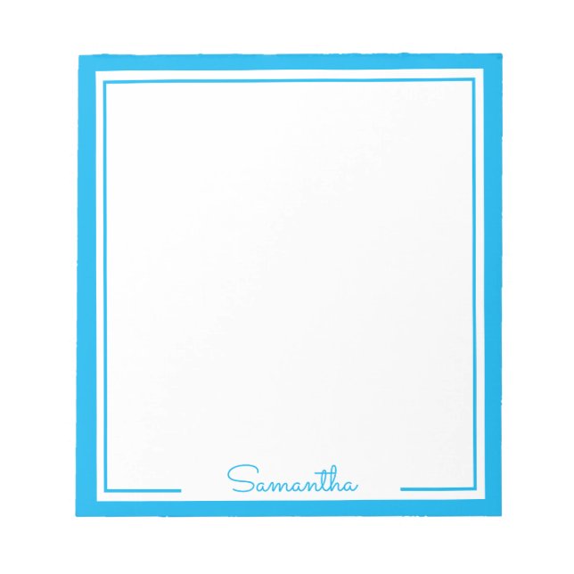 Minimal Colour Border Personalized Name Notepad (Front)