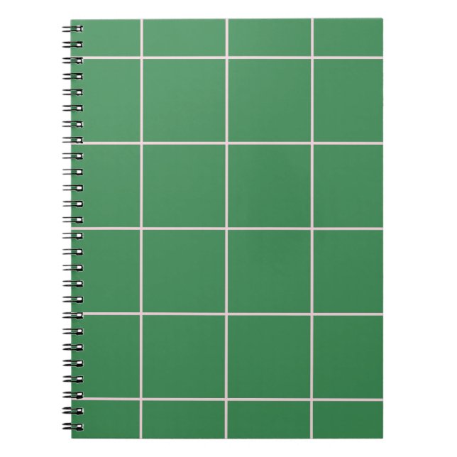 Minimal Colour Grid Check Pattern Notebook (Front)