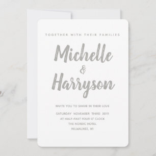 Minimal Colour   Light Grey   Wedding Invitation