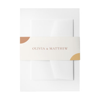 Minimal Colourful Boho Retro Arches Wedding Invitation Belly Band