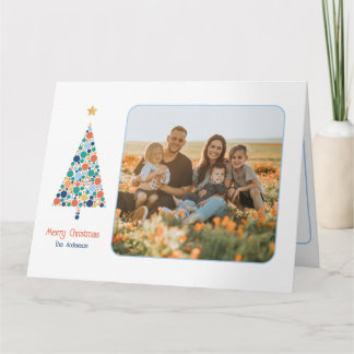 Minimal colourful Christmas tree Christmas card