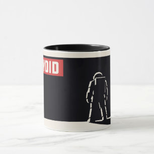 Minimal Constructivist Black & Red Astronaut Space Mug