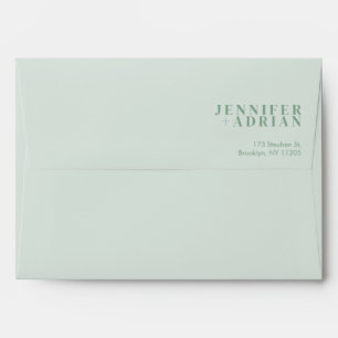 Minimal Cool Mint Weddings envelope