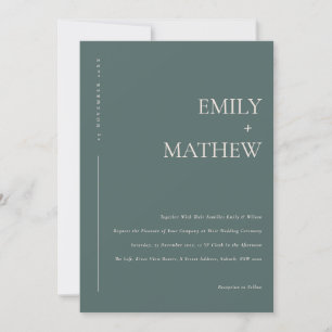 MINIMAL COOL MODERN BLACK RUST TYPOGRAPHY WEDDING INVITATION