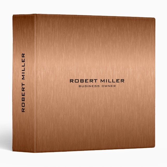 Minimal copper brown and gold texture design binder (Front/Spine)