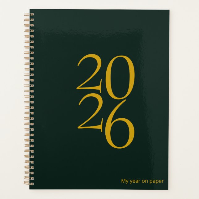 Minimal Corporate Bold Numbers Yearly Planner (Front)