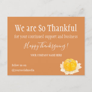 Minimal Corporate Happy Thanksgiving   Holiday Postcard