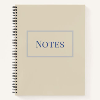 Minimal Cream and Blue Notebook