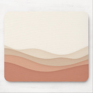 Minimal Cream Beige Paper Waves Mouse Pad