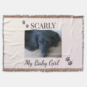 Minimal Cream Blush Pet Photo Throw Blanket