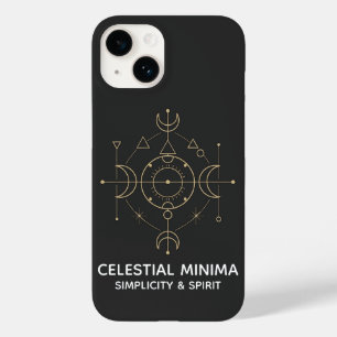 Minimal Crescent Moon & Sun Line Art Boho Style Case-Mate iPhone 14 Case