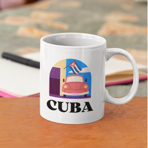 Minimal Cuba Island Vintage Retro Travel  Coffee Mug