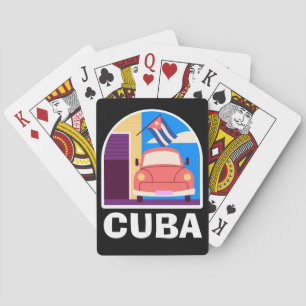 Minimal Cuba Island Vintage Retro Travel  Playing Cards