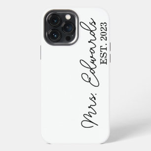 Minimal Cursive Mrs. Custom Last Name Wedding Gift iPhone 13 Pro Max Case