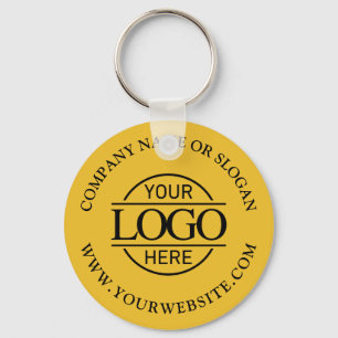 Minimal Custom Busines Logo Promotional Yellow Keychain