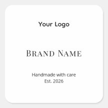 Minimal Custom Coffee Label | Editable Square Stic
