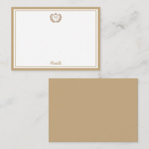 Minimal Custom Monogram Name Royal Crest Emblem Card