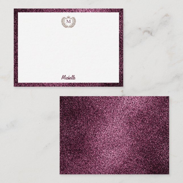 Minimal Custom Monogram Name Royal Crest Emblem Card (Front/Back)