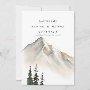 Minimal Custom Mountain Save The Date