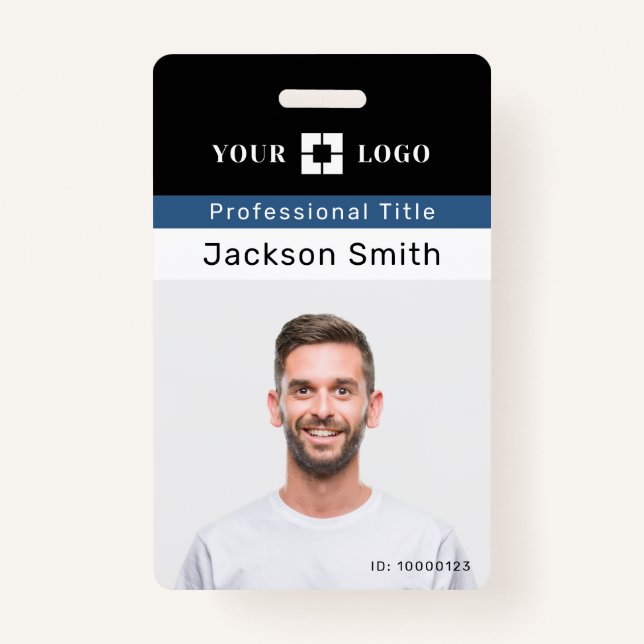 Minimal custom photo and name employee badge (Front)