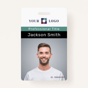 Minimal custom photo and name employee badge