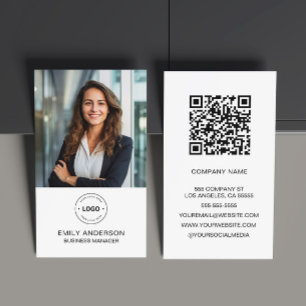 Minimal Custom Photo Logo Business Card