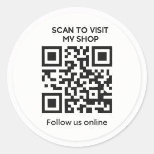 Minimal custom QR code business sticker
