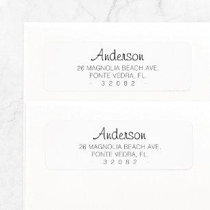 Minimal Custom Return Address 04 . Script Font .