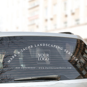 Minimal Custom Text Business Logo Car Truck Door Window Cling