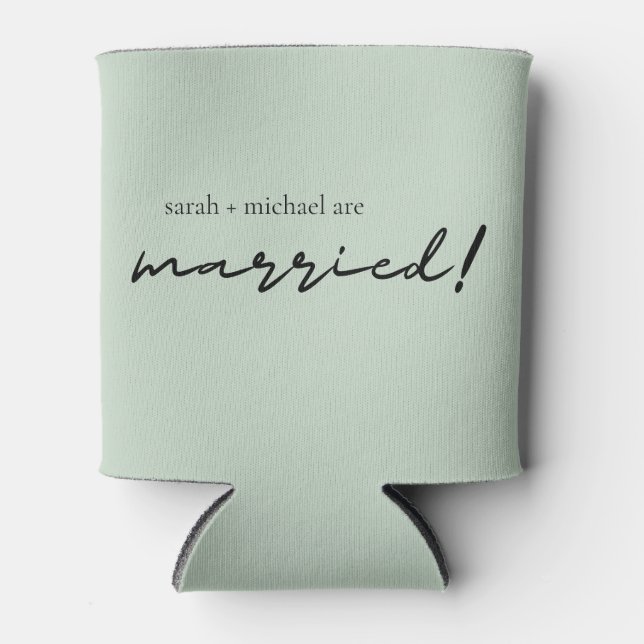 Minimal Custom Wedding Can Cooler, Wedding Favours Can Cooler (Front)