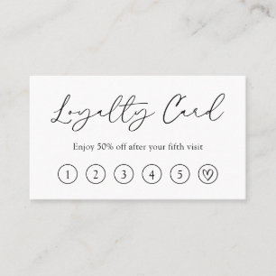 Minimal Cute Heart QR Code Modern Elegant Loyalty Card