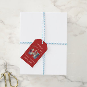 Minimal Cute Snowman Christmas Gift Tag 