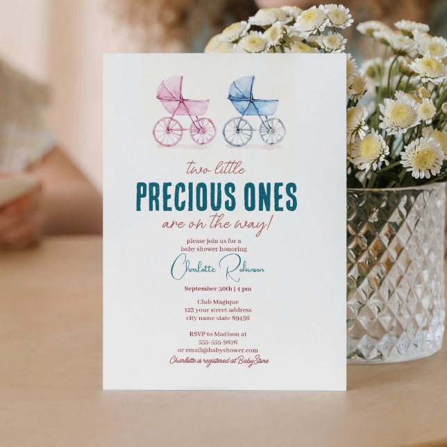 Minimal Cute twins Baby shower  Invitation (Creator Uploaded)