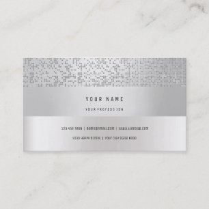 Minimal Cyber Binary Stripes Confetti Silver Business Card