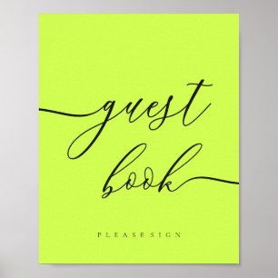 Minimal Cyber Lime Jet Black Celebration Guest Poster