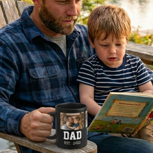 Minimal Dad Established Photo Father's Day Gift Coffee Mug